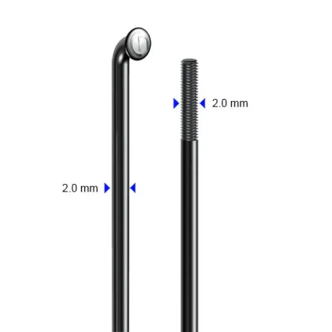 cnSpoke Speiche STD14C 260mm Ø2,0mm 95° schwarz 100 Stück Edelstahl ohne Nippel