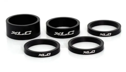 XLC A-Head Spacer-Set AS-A02, 1 Zoll, 3x5mm, 1x10mm, 1x15mm, Aluminium, schwarz matt, für…