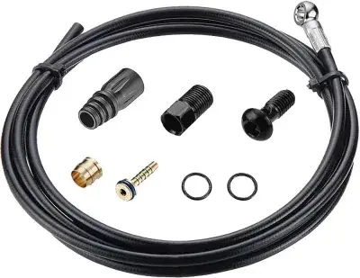 Tektro Bremsleitung 5.5 mm 3200 mm Banjo schwarz - Hochwertige Hydraulik-Bremsleitung für MTB und…