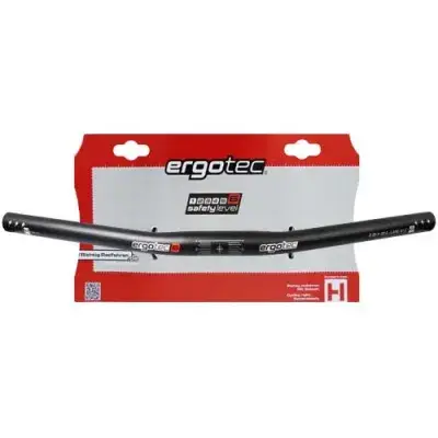 Ergotec Lenker Bügel Flat Bar Ø 25,4 mm 600 mm Höhe 0 mm 12° schwarz
