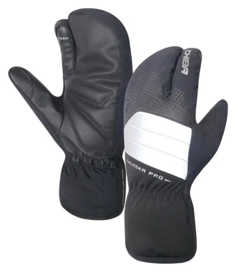 CHIBA Alaska Pro - wasserdichte Lobster-Winterradhandschuhe, schwarz, Größe L