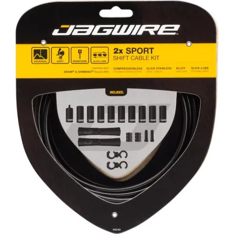 Jagwire Schaltzugset Road & Mountain Sport 2x Schwarz - präzise Schaltperformance