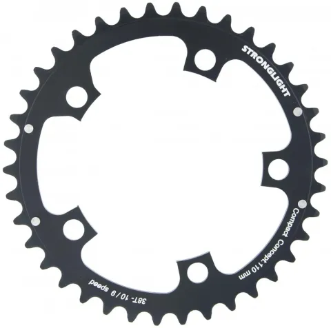 Stronglight Type S Kettenblatt 36 Zähne - 110 mm, schwarz, 9/10-fach