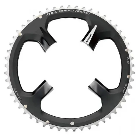 FSA Kettenblatt Road K-Force ABS 4-Arm 110 mm x 50 T Schwarz/grau - präzises Rennrad-Schalten