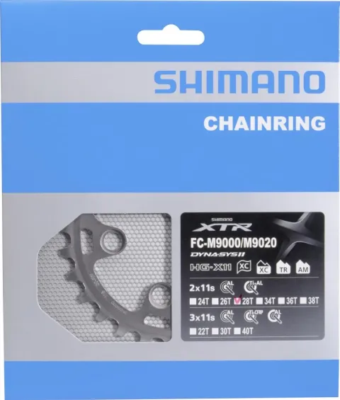 SHIMANO Kettenblatt XTR FC-M9000/FC-M9020 28 Zähne - maximale Effizienz im Antrieb