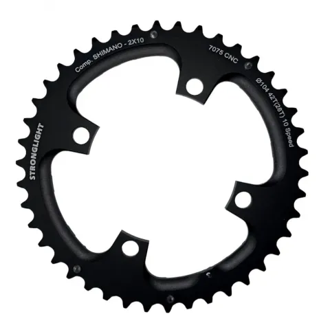 Stronglight Kettenblatt MTB Lochkreis 104 mm 2x10 außen 38 Zähne schwarz 10-fach Shimano