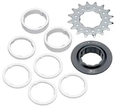 Single Speed Ritzel / Distanzring-Set 15 Zähne