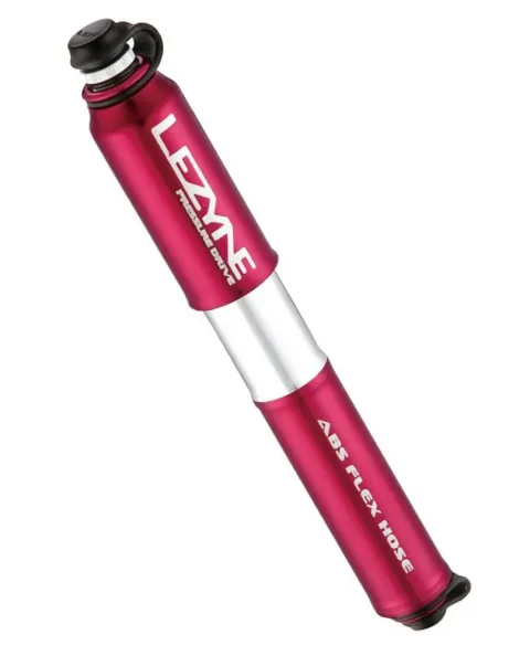 LEZYNE CNC Pressure Drive M Fahrrad-Minipumpe rot - Aluminium, ABS-Flexschlauch für AV/SV, 120 psi,…