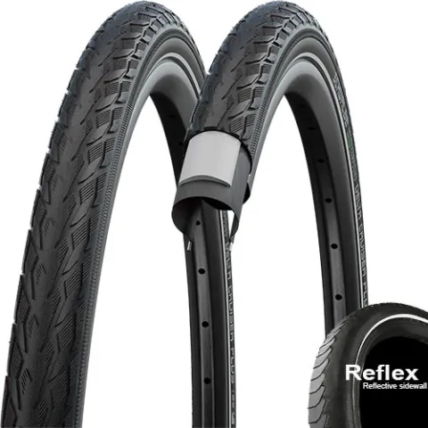 Schwalbe Drahtreifen Reifen Delta Cruiser Plus 28x1.40 37-622 schwarz Reflex E-25 HS431 Draht -…