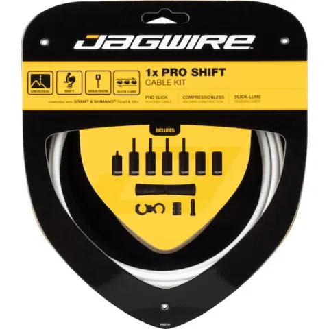Jagwire Schaltzugset Road & Mountain Pro 1x Weiß - Präzision für Rennrad & MTB