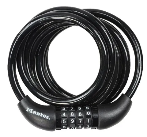 Master Lock, Kabelschloss 8221, mit 4-stelligem Zahlencode (einstellbar), Kabeldicke 8mm, Länge…