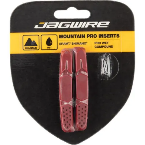 Jagwire Bremsbeläge Mountain Pro Cartridge Insert Standardgröße Rot - starke Allwetter-Bremsleistung
