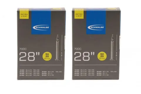 Schwalbe 2x Schlauch SV20 extra lang (18/25-622/630) - 28 Zoll