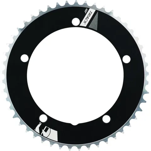 Vision Kettenblatt Track Non-Series 5-Arm 144 mm x 49 T Schwarz - CNC-gefräst für Bahnradfahrer