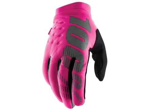 100% Brisker Women's Cold Weather Gloves M Neon Pink/Black - warmer MTB-Grip bei Kälte
