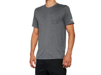 100% Mission Athletic T-Shirt M Heather Charcoal - atmungsaktives Funktionsshirt für Sport und…