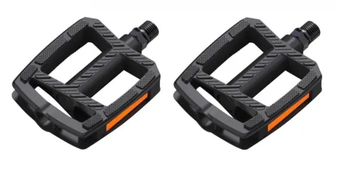 POINT Pedale Trekking City schwarz - rutschfeste Kunststoff-Monoblock-Pedale mit Reflektoren
