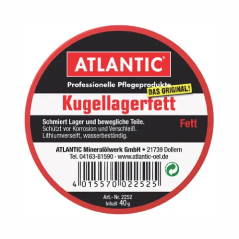 ATLANTIC Kugellagerfett 40g Dose lithiumverseiftes, wasserbeständiges Schmierfett für…