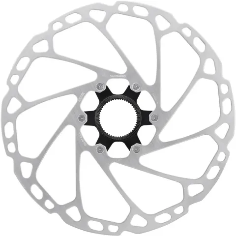 SHIMANO Bremsscheibe SM-RT64 203 mm Center Lock mit Verschlussring und Außenverzahnung