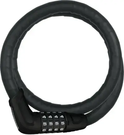 ABUS Tresorflex 6615C/120/15 SCMU Spiralkabelschloss - 120 cm, Ø15 mm, Sicherheitslevel 5, schwarz