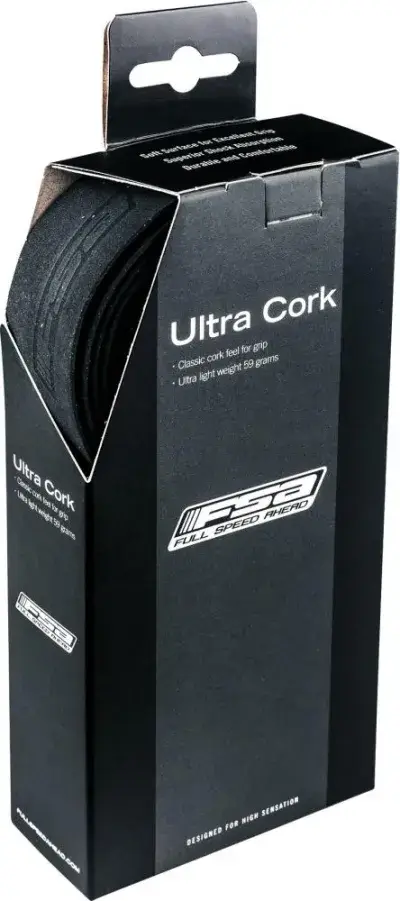 FSA Lenkerband Ultra Cork Einheitsgröße Schwarz - komfortabler Grip für dein Rennrad