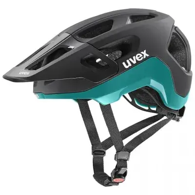 Uvex React MTB-Helm black-teal matt 59-61 cm - Double-Inmold, IAS 3.0, Monomatic, 14 Belüftungen,…
