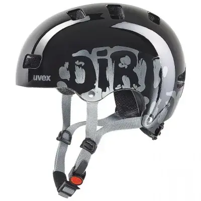 Uvex Kid 3 Kinder-Fahrradhelm dirtbike black 55-58 cm - robuster Hartschalenhelm mit IAS-System,…