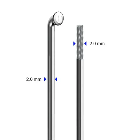 cnSpoke Speiche STD14C 284mm Ø=2,0mm 95° silber 100 Stück Edelstahl ohne Nippel