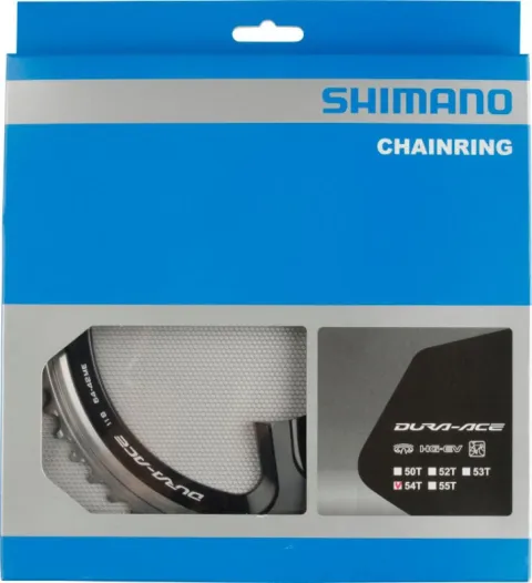 SHIMANO Kettenblatt DURA-ACE FC-9000 54Z Silber/Schwarz - maximale Antriebsperformance