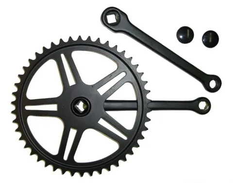 Mijnen Pieper Kettenradgarnitur Stahl schwarz 170mm, 46 Zähne, 4-Kant