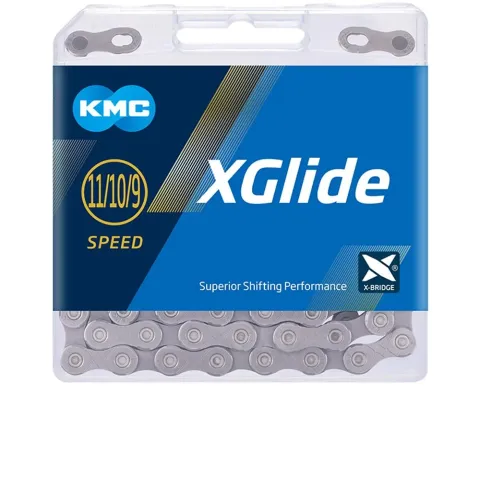 KMC X-Glide Cues Fahrradkette 9/10/11-fach 118 Glieder Grau - Präzision für Shimano