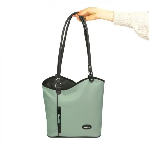 Haberland Lenkertasche Melanie salbei/schwarz - clevere Rucksack-Lenkertasche für Alltag und Tour