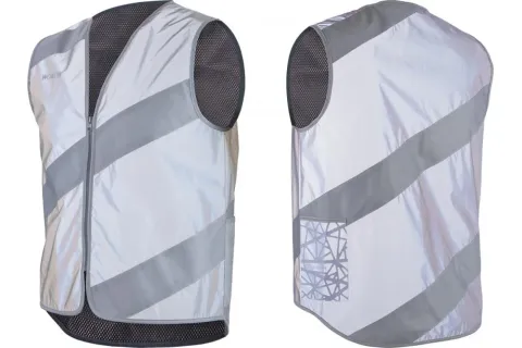 Wowow Sicherheitsweste Roadie Jacket Full Reflective, Größe L, grau  Hochreflektierende Jacke für…