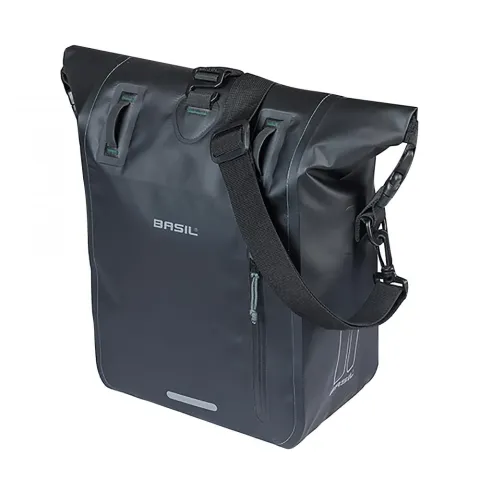 Basil Rivo M Einzeltasche schwarz 12-15L - Fahrradtasche mit MIK Hooks, wasserabweisend, praktische…