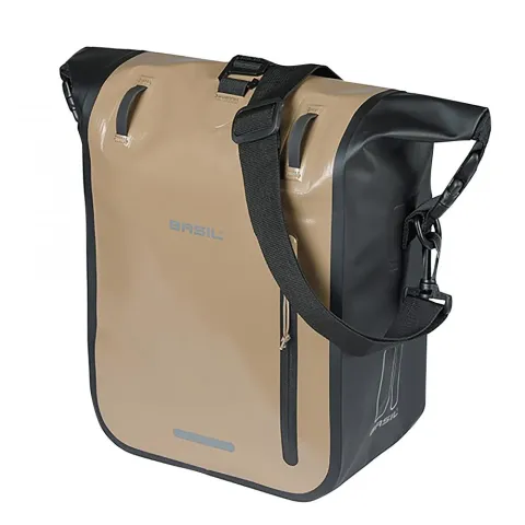 Basil Einzeltasche Rivo M sand/schwarz 12-15L - Fahrradtasche mit MIK Hooks, wasserabweisend,…