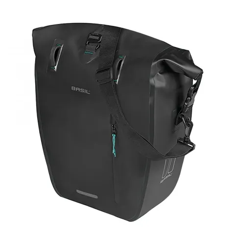 Basil Einzeltasche Rivo L schwarz 25-31L - Fahrradtasche mit MIK Hooks, wasserabweisend, große…