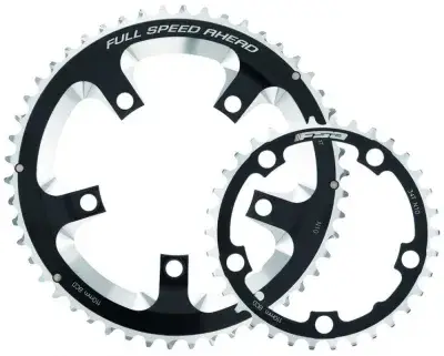 FSA Kettenblatt Road Super 5-Arm 2x 110 mm x 50 T Schwarz - präzises Rennrad-Upgrade
