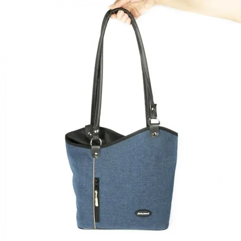 Haberland Lenkertasche Melanie blau - flexible Rucksack-Lenkertasche mit KLICKfix