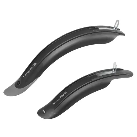 M-WAVE Schutzblech-Set Kinderfahrrad 12-18" schwarz vorne & hinten, Kunststoff