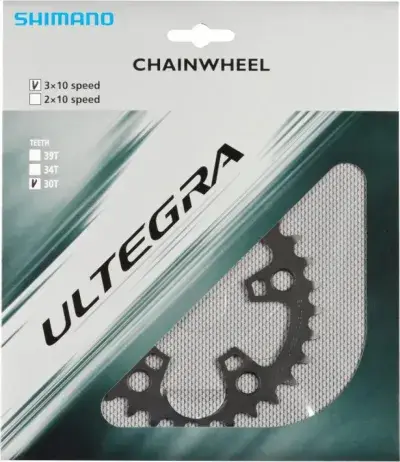 SHIMANO Kettenblatt ULTEGRA FC-6703 30 Zähne Grau - präziser Lauf für 3-fach Antriebe