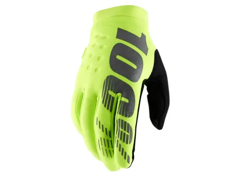 100% Brisker Youth Cold Weather Gloves L fluo yellow - warmer Kinder-Radhandschuh mit Grip