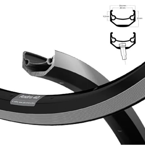 Ryde Felge ANDRA 40 25-584 schwarz 32 Loch VL=8,5