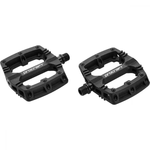 Procraft Pedale Small Grip Essential Kunststoff 102 x 100 mm Schwarz - kompakte Flatpedals mit…