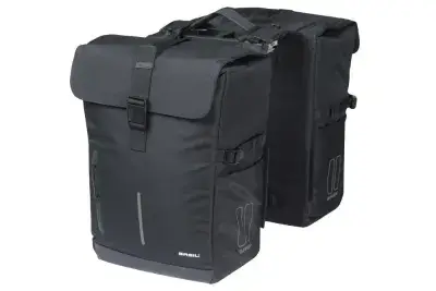 Basil Move Doppelpacktasche MIK 30 Liter - schwarz, wasserabweisend, inkl. Regenhülle, mit…