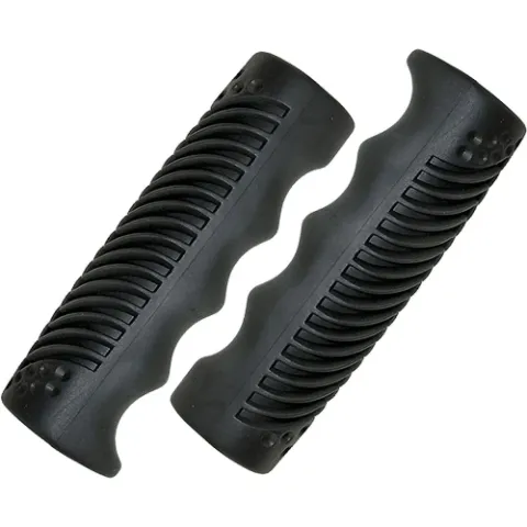 Messingschlager Griffe 110 mm schwarz - ergonomische Fahrradgriffe aus rutschfestem Gummi,…