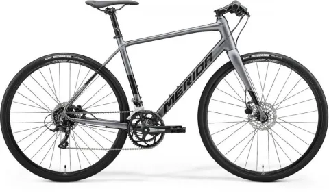 Merida SPEEDER 200 HP4 silber/schwarz XL (59) Silber/Schwarz - sportives Fitnessbike für Straße &…