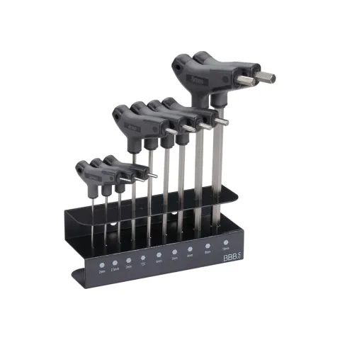 BBB Cycling Innensechskantschlüssel Hex-T Set 2/2.5/3/4/5/6/8/10/T25 schwarz - präzises T-Griff…