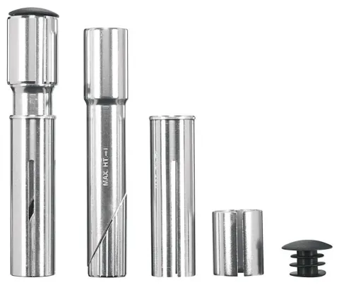 Ergotec Vorbauerhöhung Gewinde / Ahead 1" + 1 1/8" Alu silber - Lenkererhöhung für Fahrrad und…