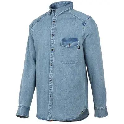 IXS Sports Division iXS Carve Digger Organic Denim Shirt XL Washed Blue - stylisches Bike- und…