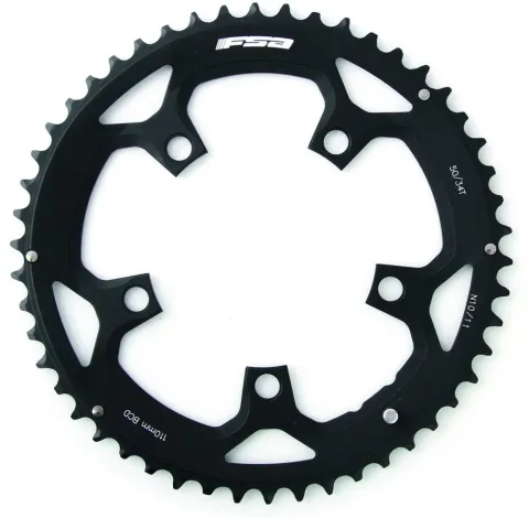 FSA Kettenblatt Road Pro 5-Arm 2x 110 mm x 50 T Schwarz - präzises Schalten für Rennrad-Antriebe